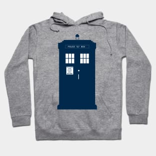 Simple Blue Police Box Silhouette Hoodie